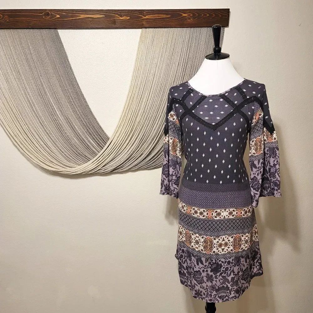Alya Boho Patchwork Dress Sz M